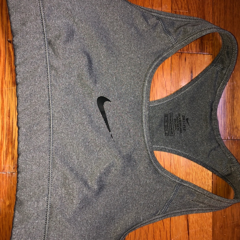 Gray Nike sports bra